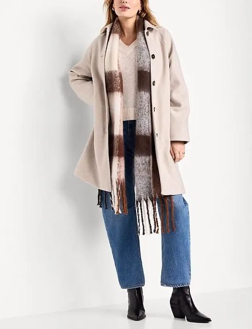 Women's Relaxed Button-Front Mac Coat