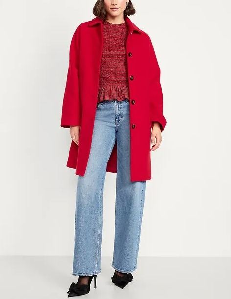 Women's Relaxed Button-Front Mac Coat