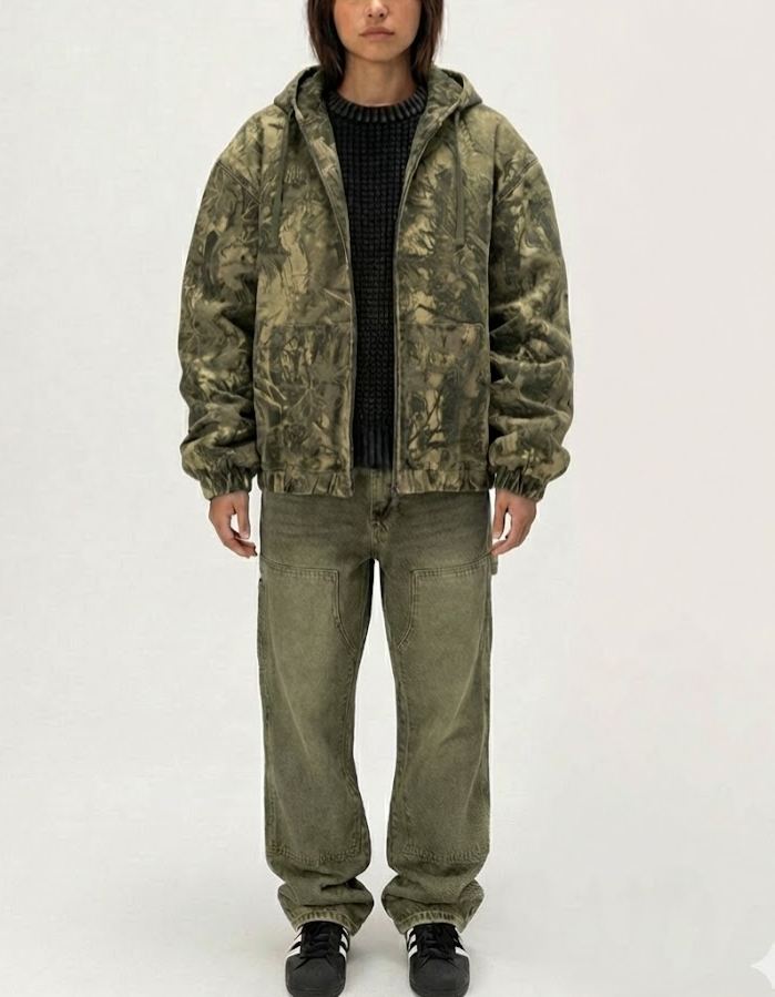 Women's Oversized Hooded Twill Jacket