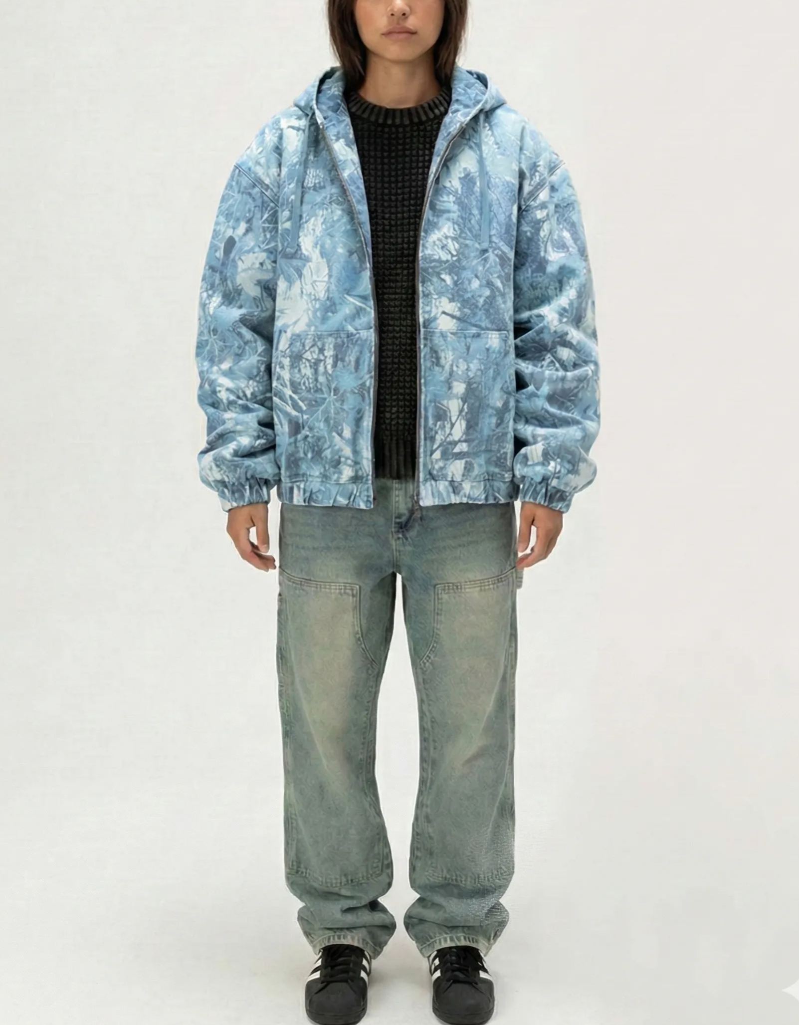 Women's Oversized Hooded Twill Jacket