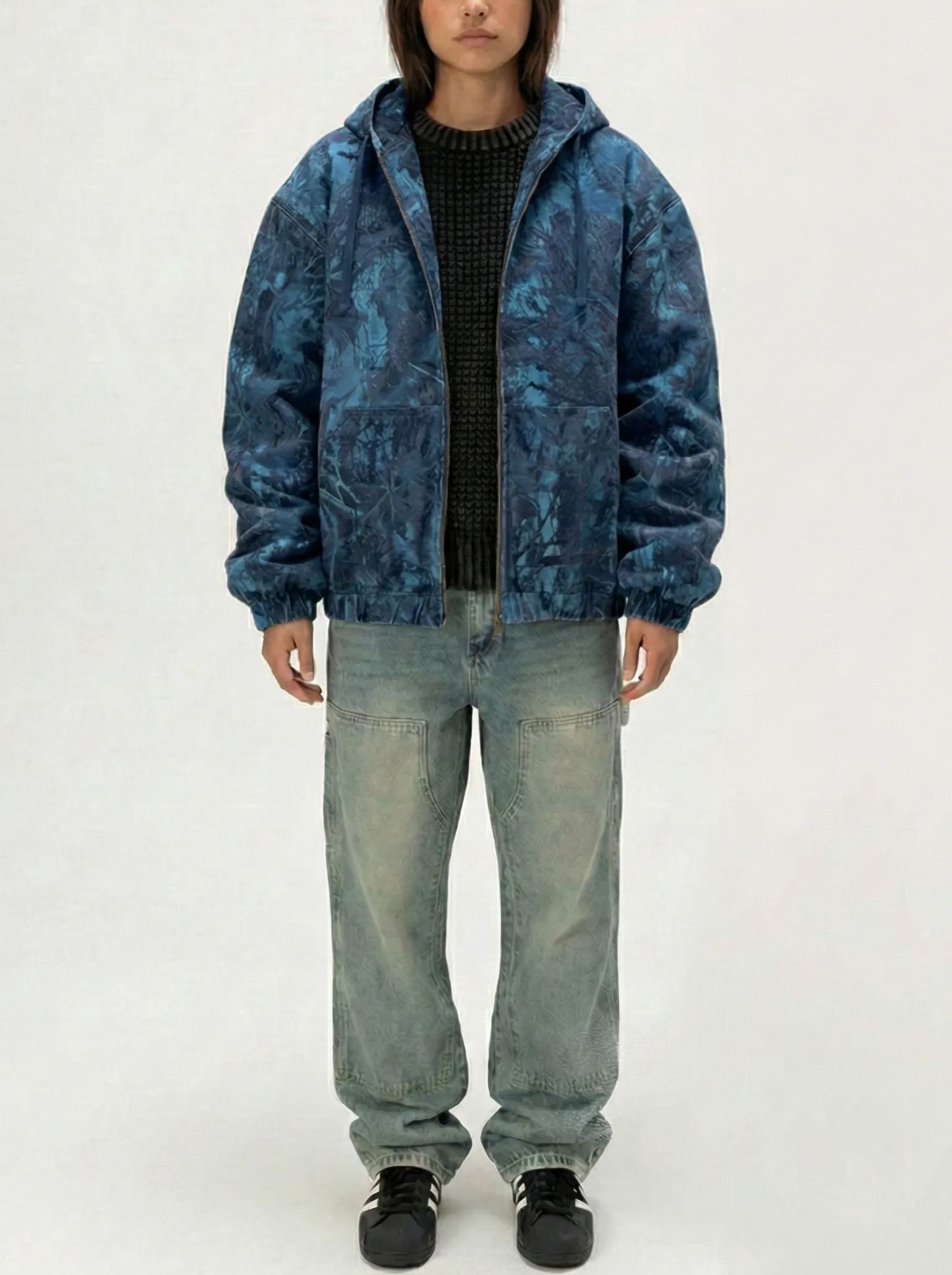 Women's Oversized Hooded Twill Jacket