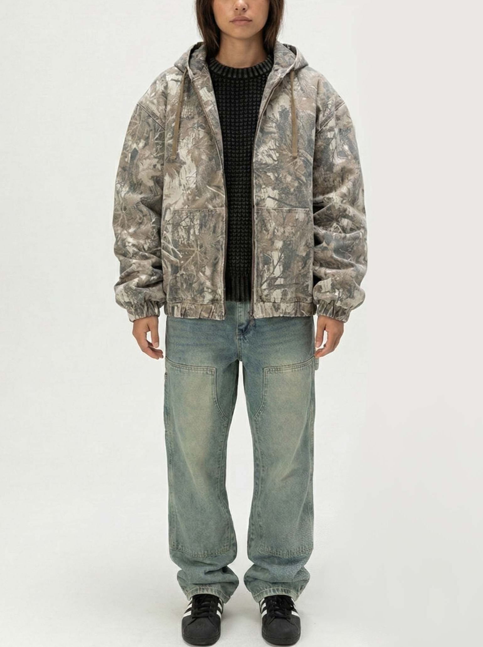 Women's Oversized Hooded Twill Jacket