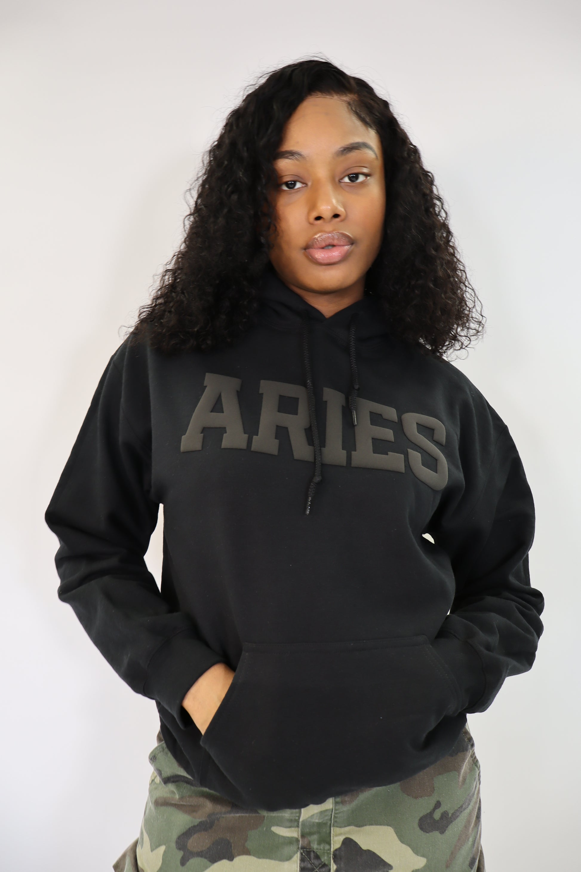 Black Zodiac Puff Print Hoodie (buy 2 free shipping)