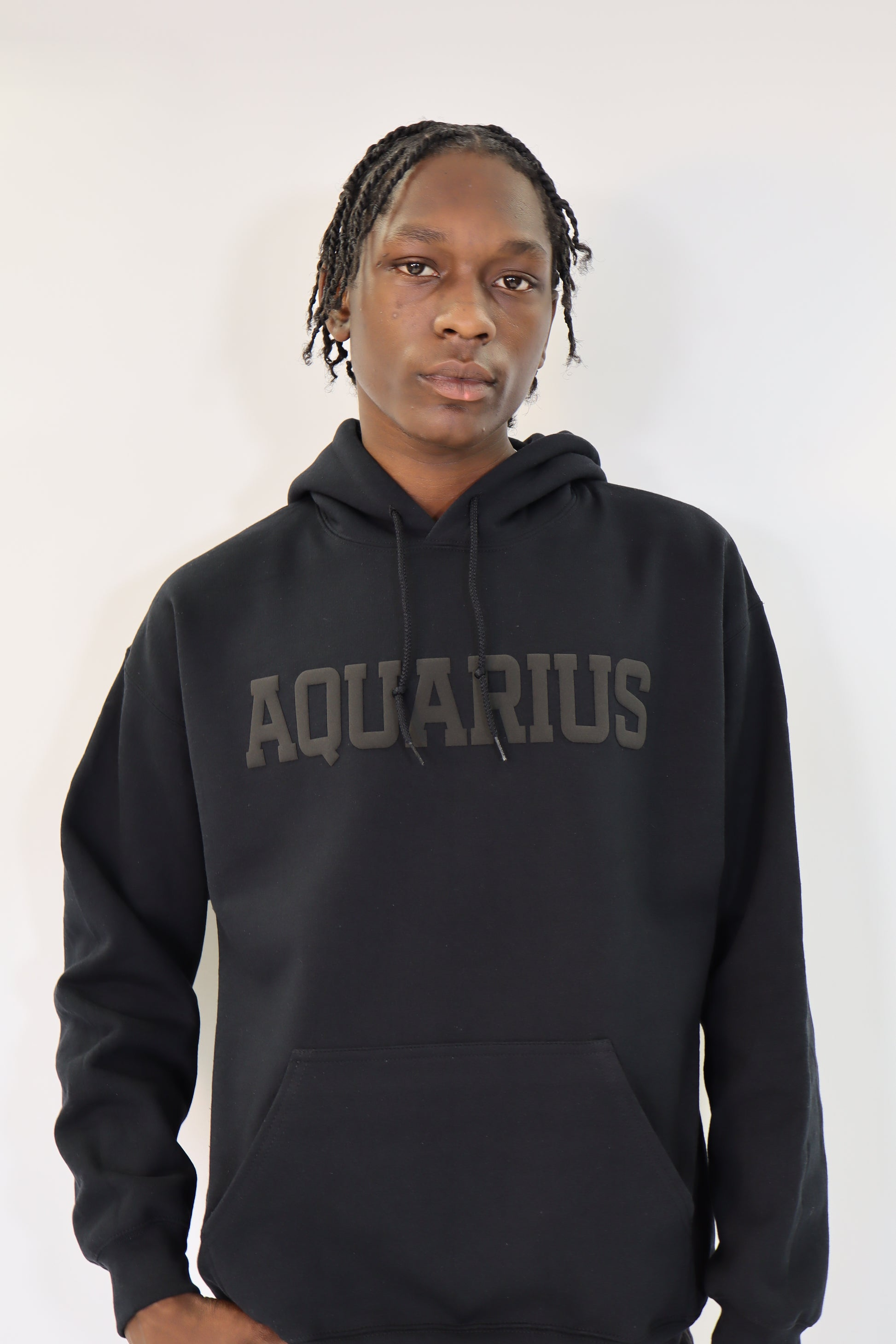 Black Zodiac Puff Print Hoodie (buy 2 free shipping)