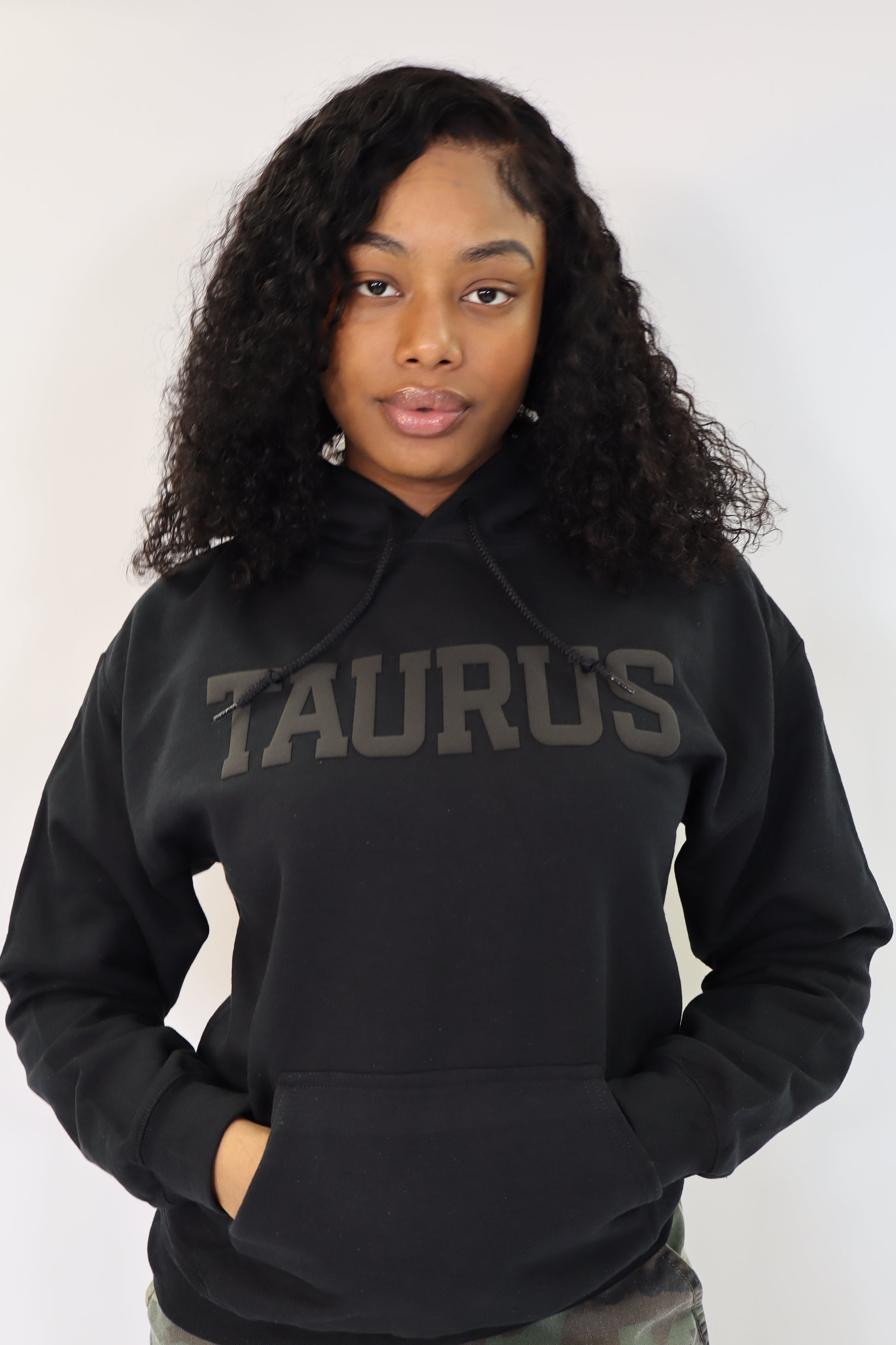Black Zodiac Puff Print Hoodie (buy 2 free shipping)