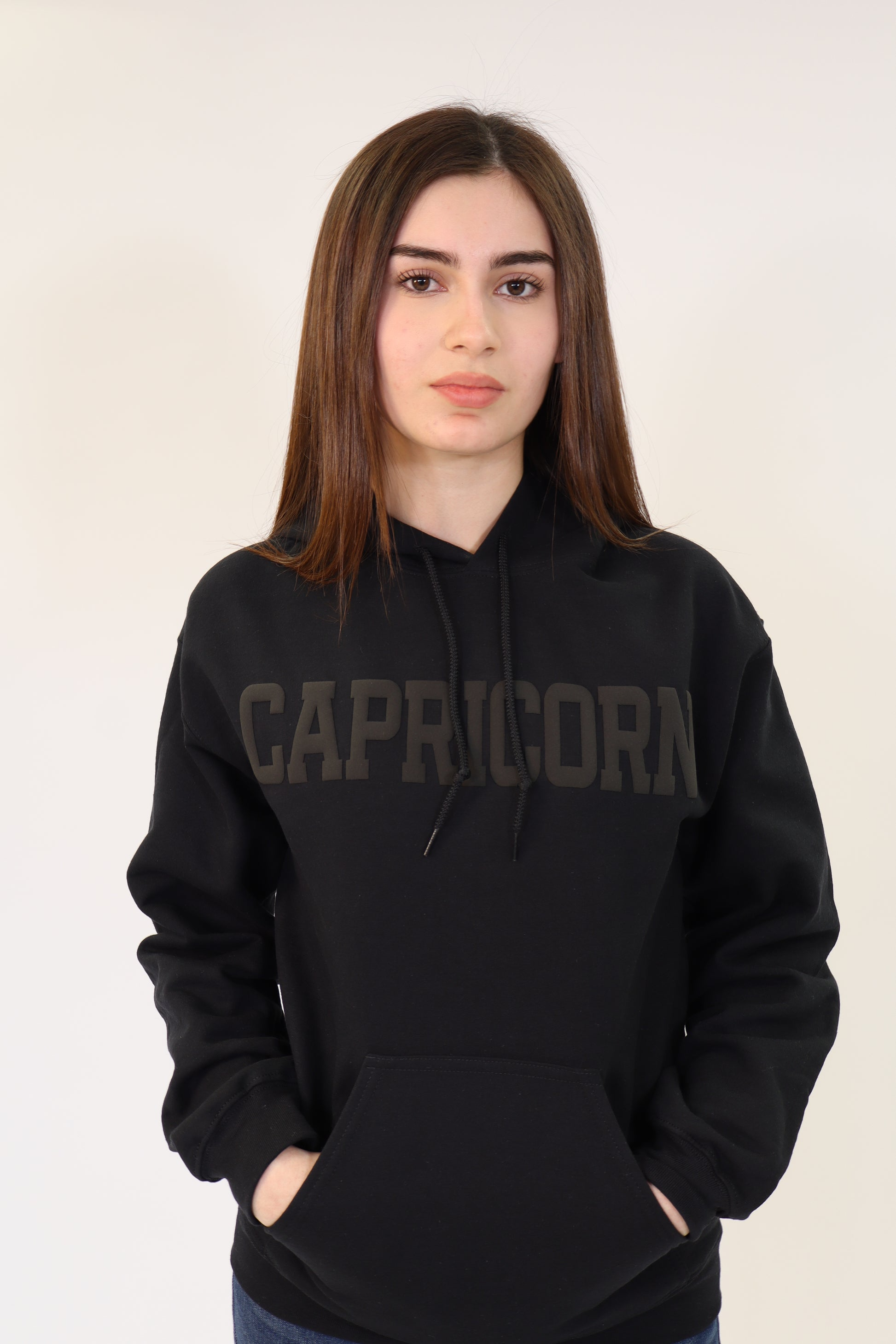 Black Zodiac Puff Print Hoodie (buy 2 free shipping)