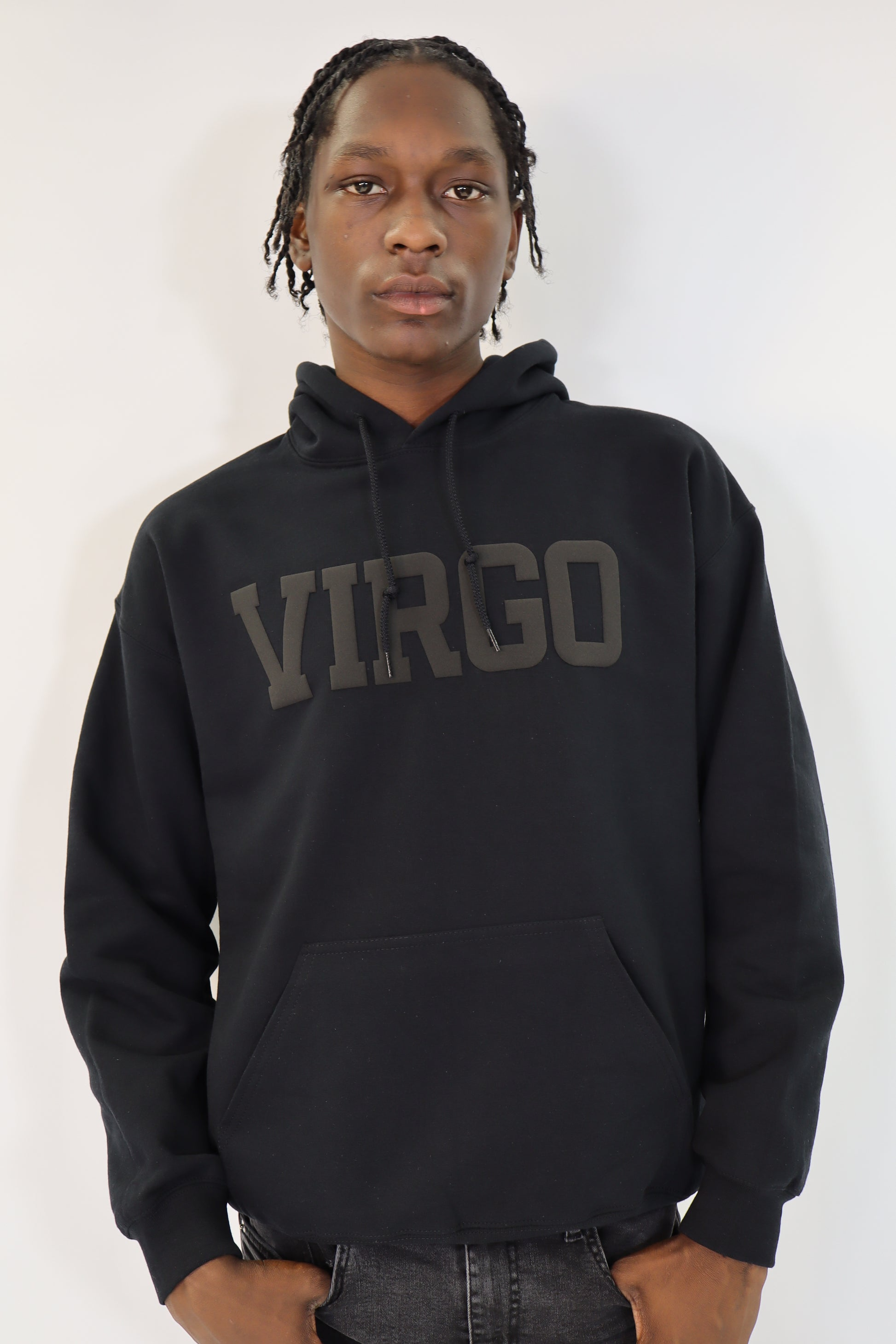 Black Zodiac Puff Print Hoodie (buy 2 free shipping)