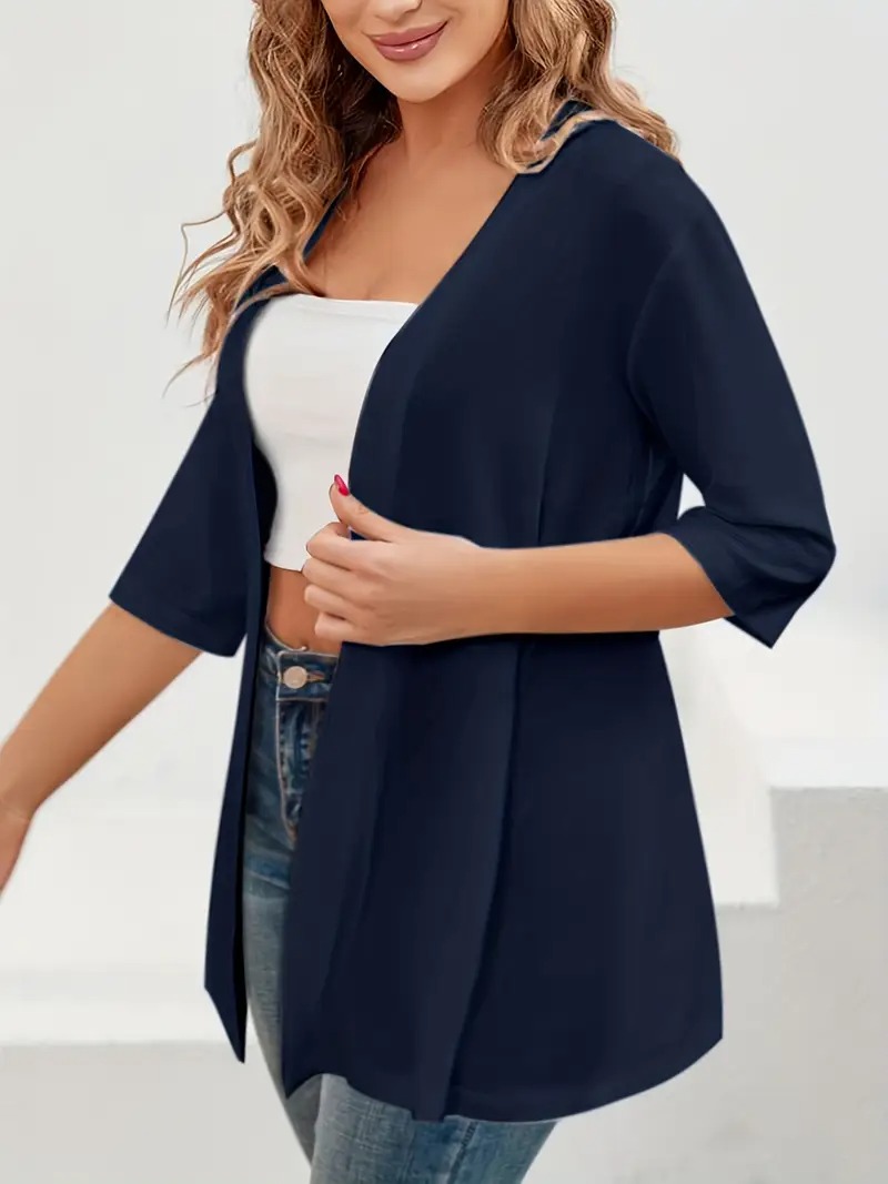 Women's Oversized Half Sleeve Open Front Cardigan