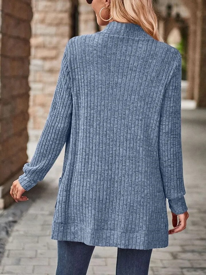 HOT SALE Women's Open Front Casual Ribbed Knit Cardigan with Pockets