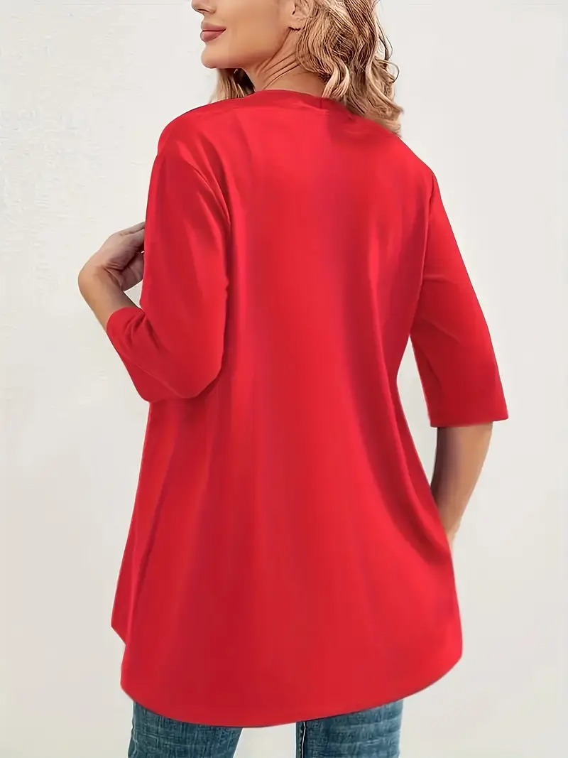 Women's Oversized Half Sleeve Open Front Cardigan