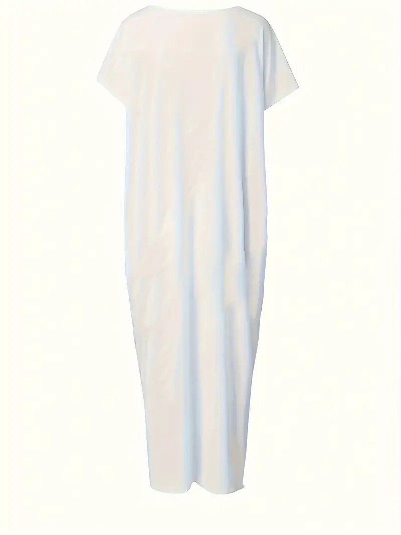 HOT SALE Women's Oversized Solid Slant Shoulder Pocket Dress