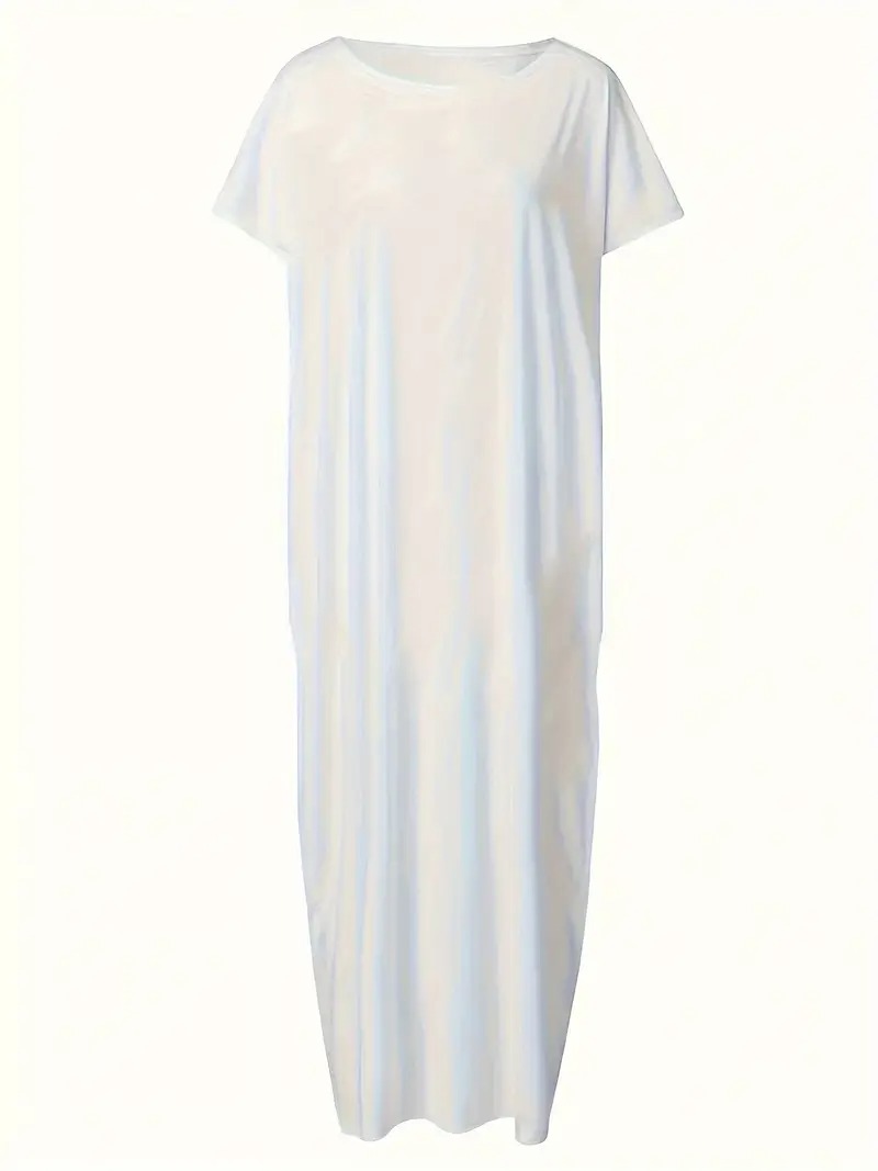 HOT SALE Women's Oversized Solid Slant Shoulder Pocket Dress