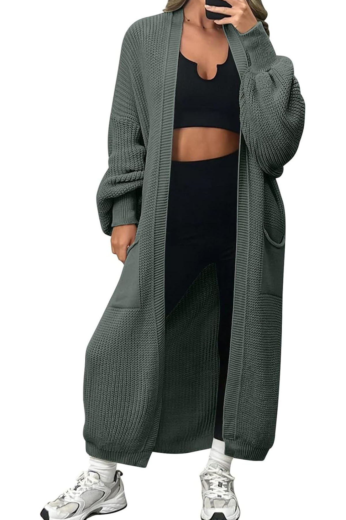 Women's Oversized Long Cardigan Open Front Duster Sweater with Pockets(BUY 2 FREE SHIPPING)