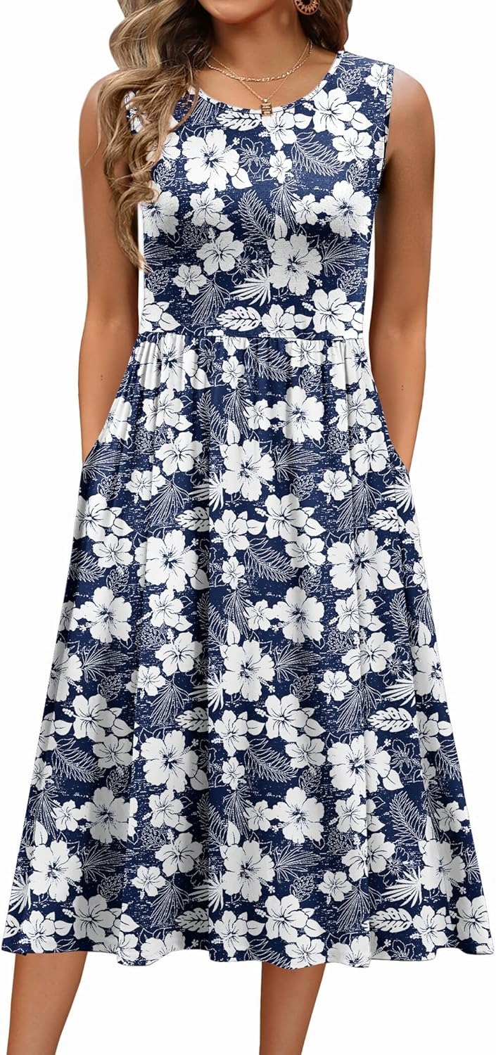 ✨Women's Sleeveless A-Line Vest Midi Dress