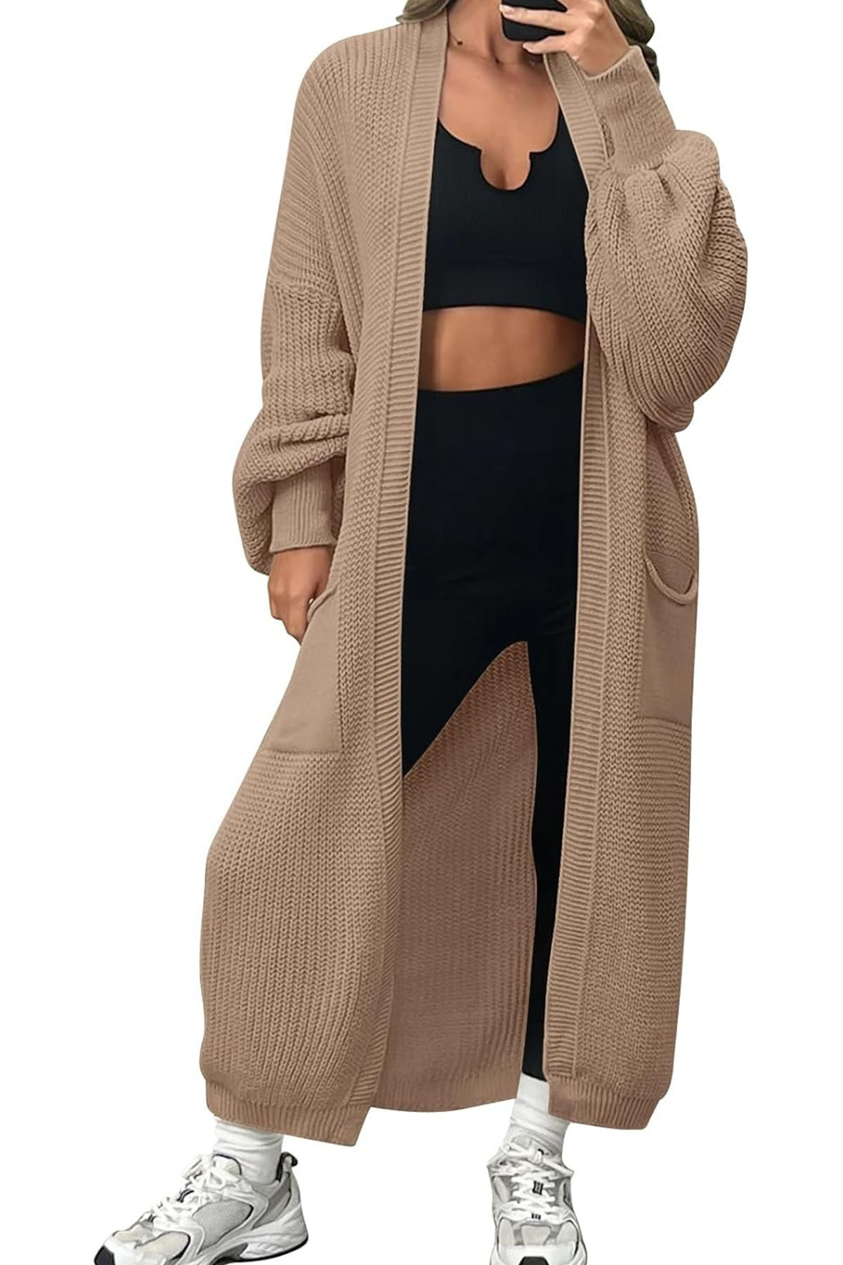 Women's Oversized Long Cardigan Open Front Duster Sweater with Pockets(BUY 2 FREE SHIPPING)