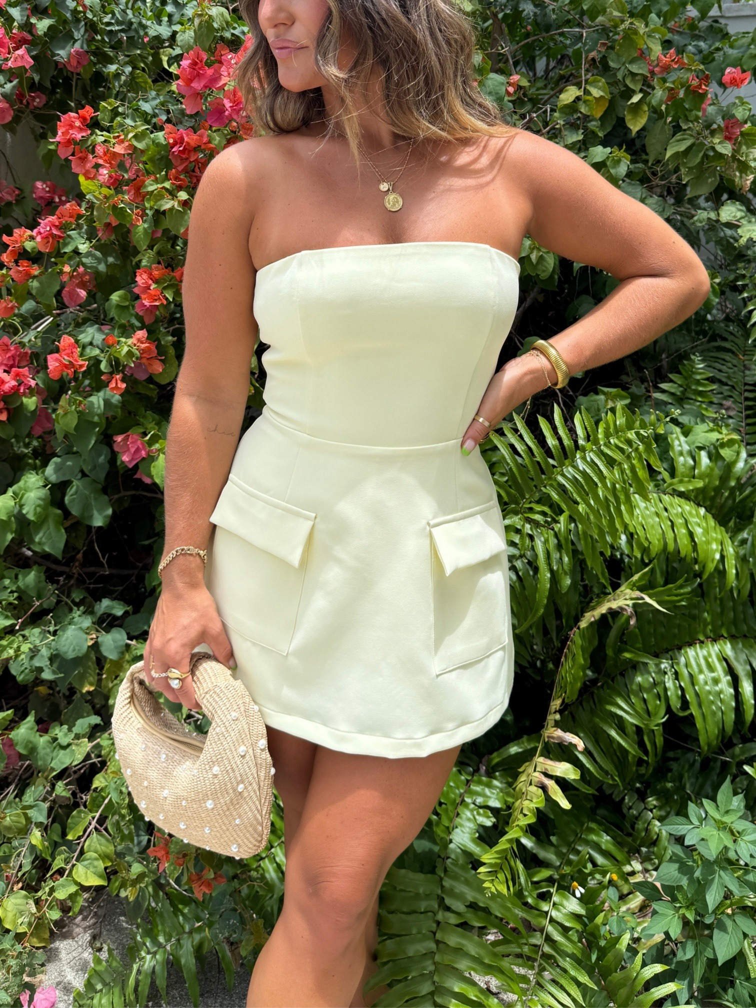 🔥Women's Strapless Faux Front Pocket Romper Dress (Buy 2 Free Shipping)