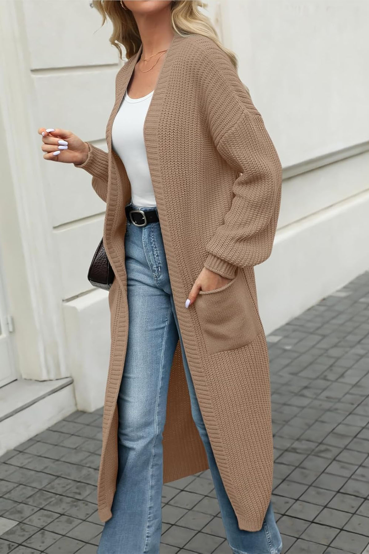Women's Oversized Long Cardigan Open Front Duster Sweater with Pockets(BUY 2 FREE SHIPPING)
