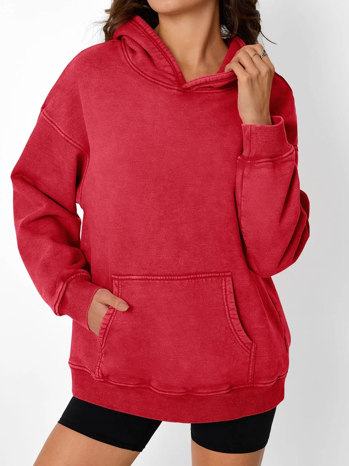 HOT SALE Womens Acid Wash Hoodie Oversized Long Sleeve Fall Fashion Sweatshirts