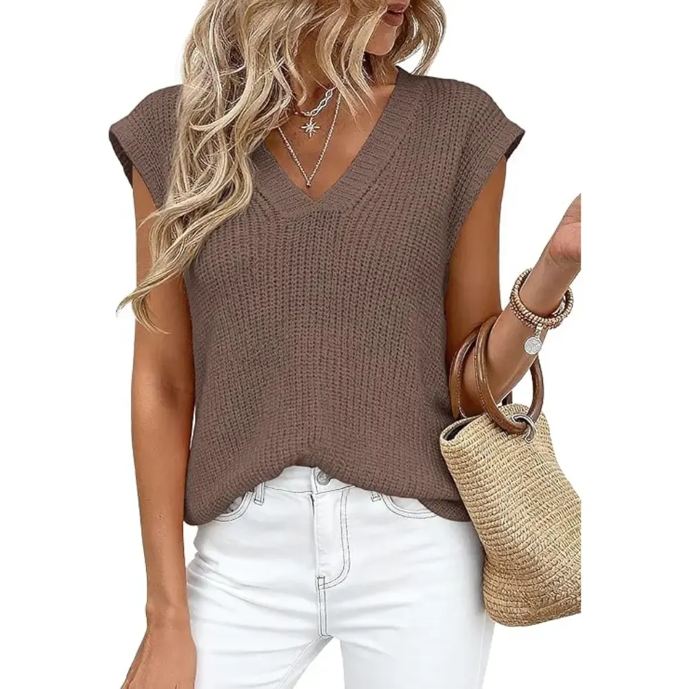 ✨Women's V Neck Lightweight Knit Vest 