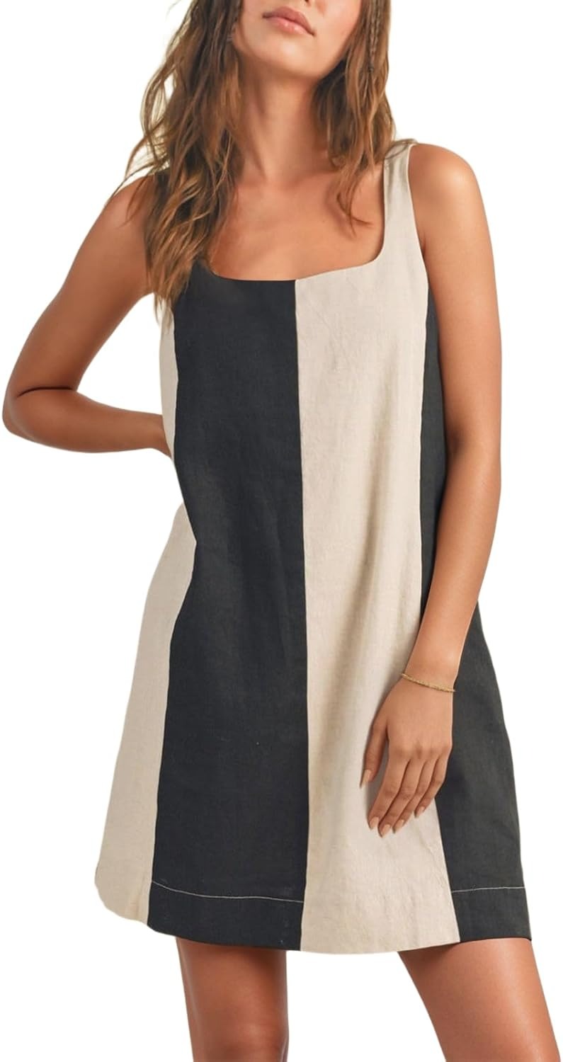 🎀Women Color Block Short Tank Dress