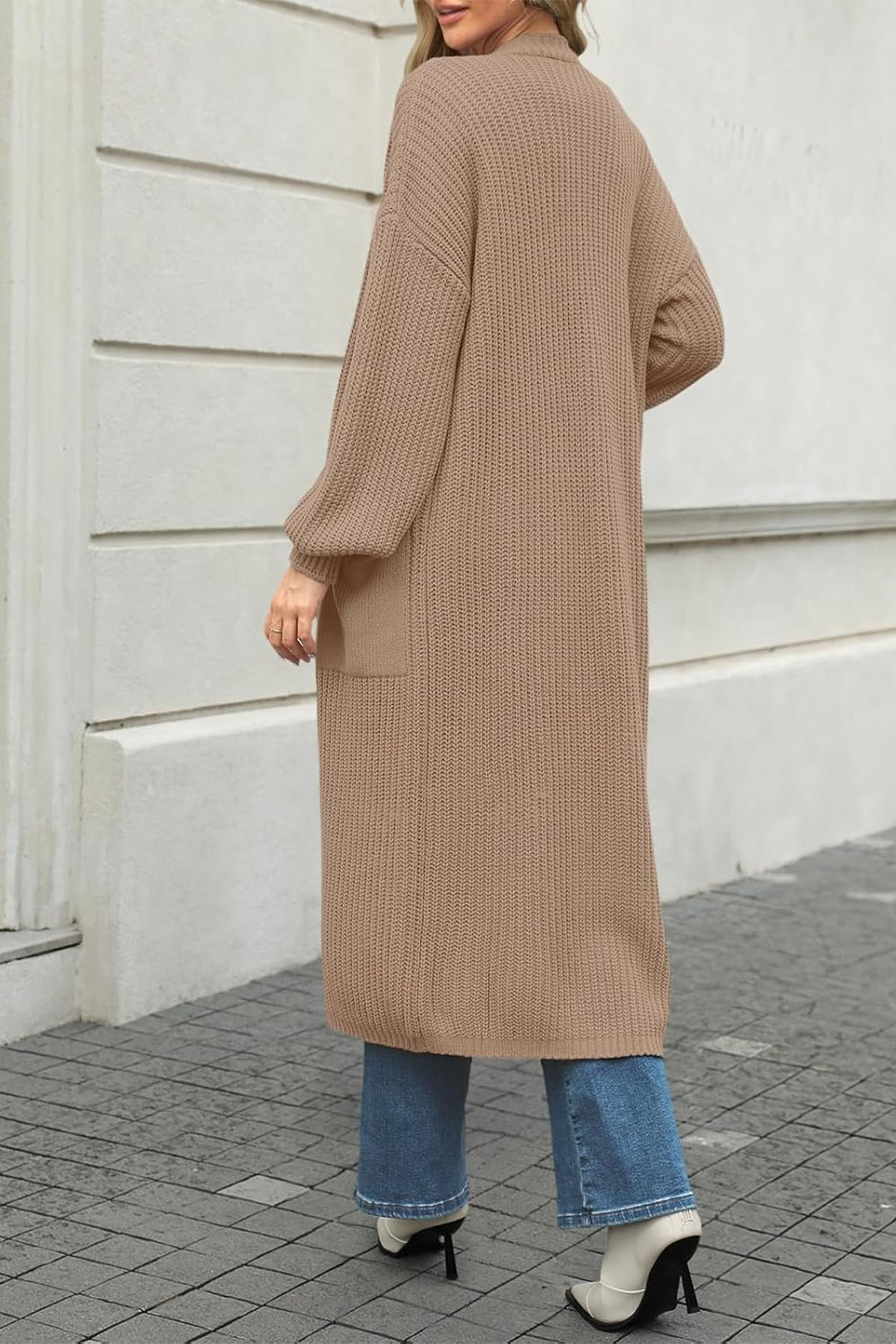 Women's Oversized Long Cardigan Open Front Duster Sweater with Pockets(BUY 2 FREE SHIPPING)