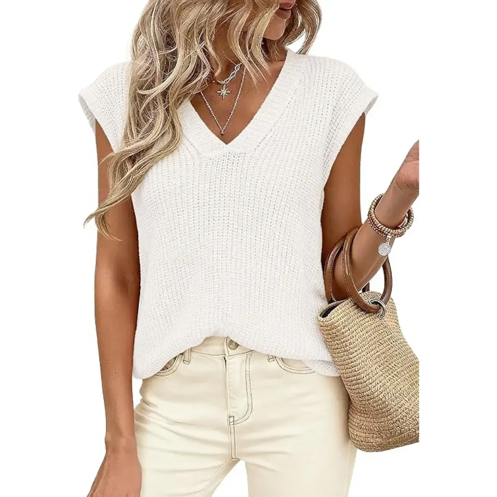 ✨Women's V Neck Lightweight Knit Vest 
