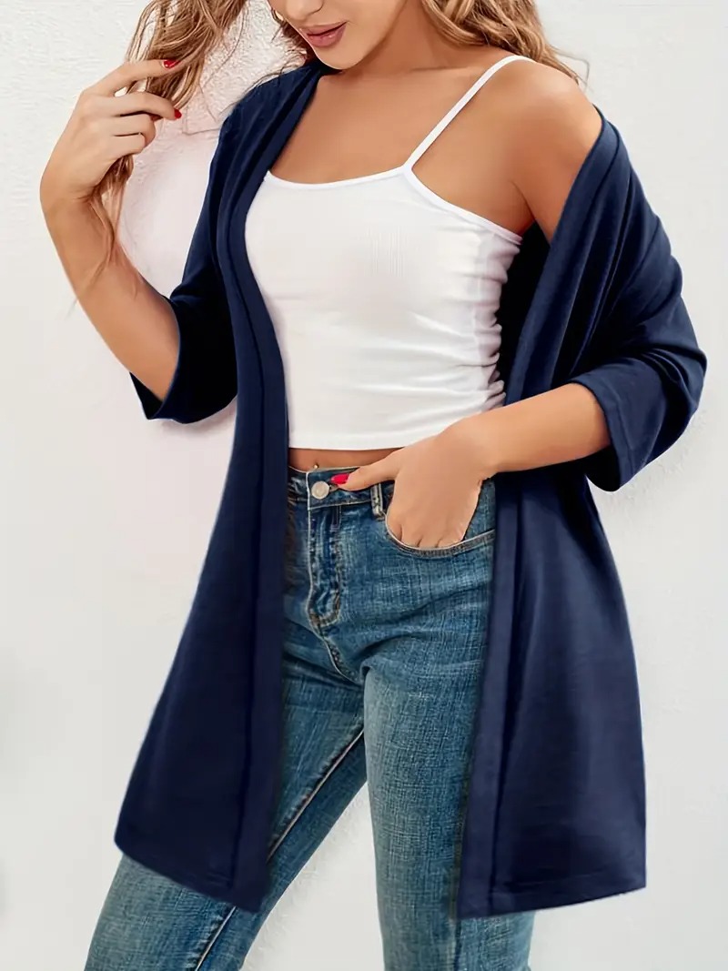 Women's Oversized Half Sleeve Open Front Cardigan