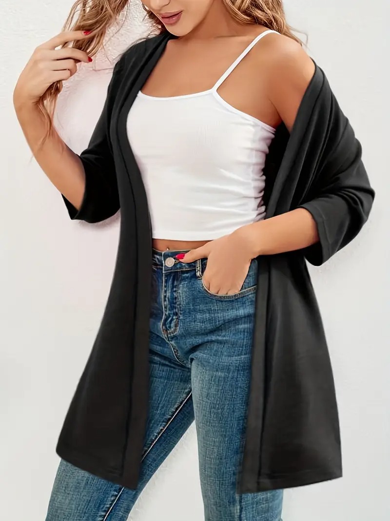 Women's Oversized Half Sleeve Open Front Cardigan