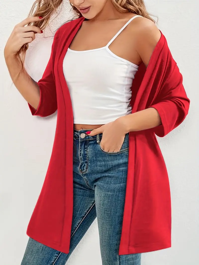 Women's Oversized Half Sleeve Open Front Cardigan