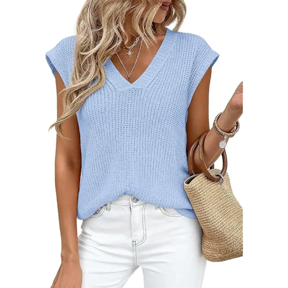 ✨Women's V Neck Lightweight Knit Vest 