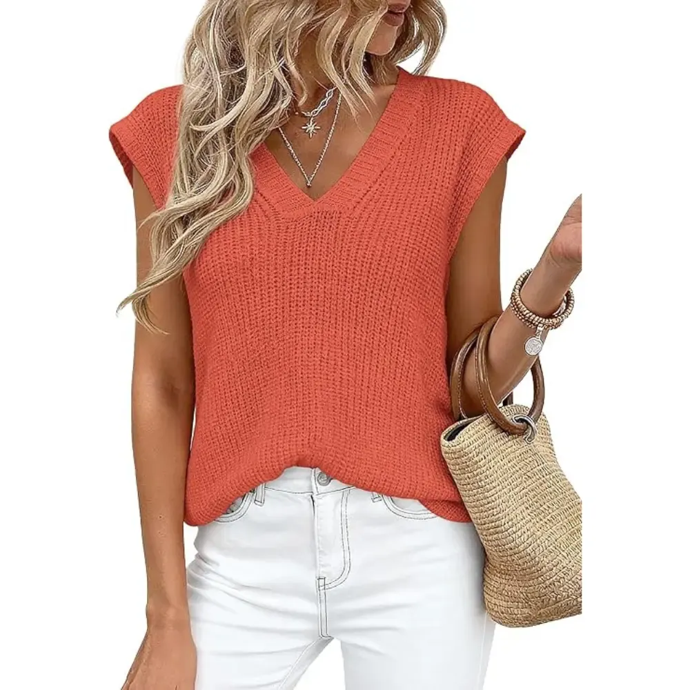 ✨Women's V Neck Lightweight Knit Vest 