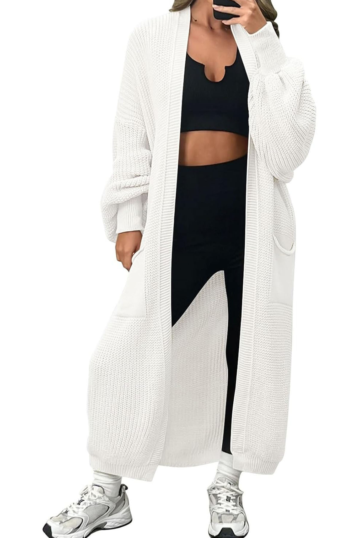 Women's Oversized Long Cardigan Open Front Duster Sweater with Pockets(BUY 2 FREE SHIPPING)