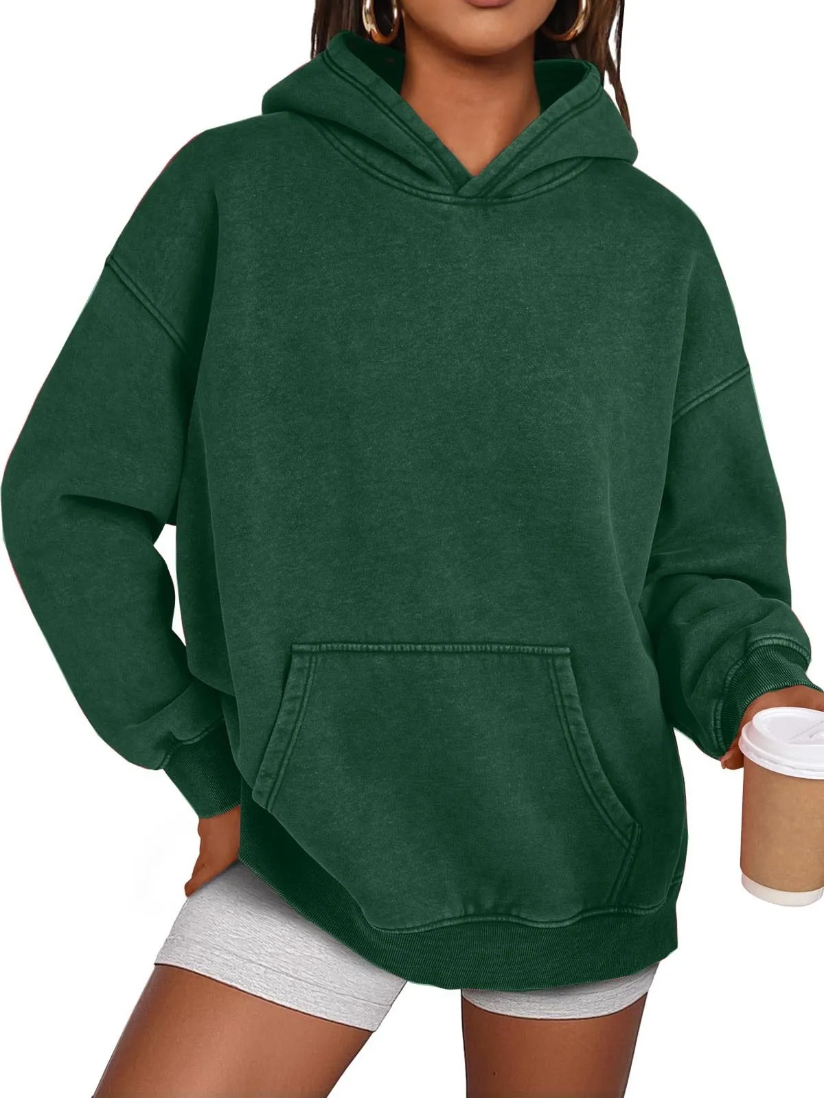 HOT SALE Womens Acid Wash Hoodie Oversized Long Sleeve Fall Fashion Sweatshirts