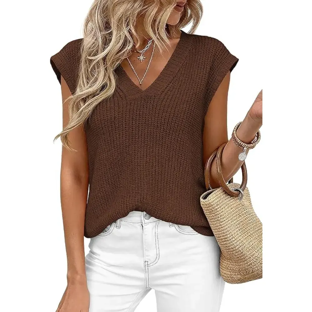 ✨Women's V Neck Lightweight Knit Vest 