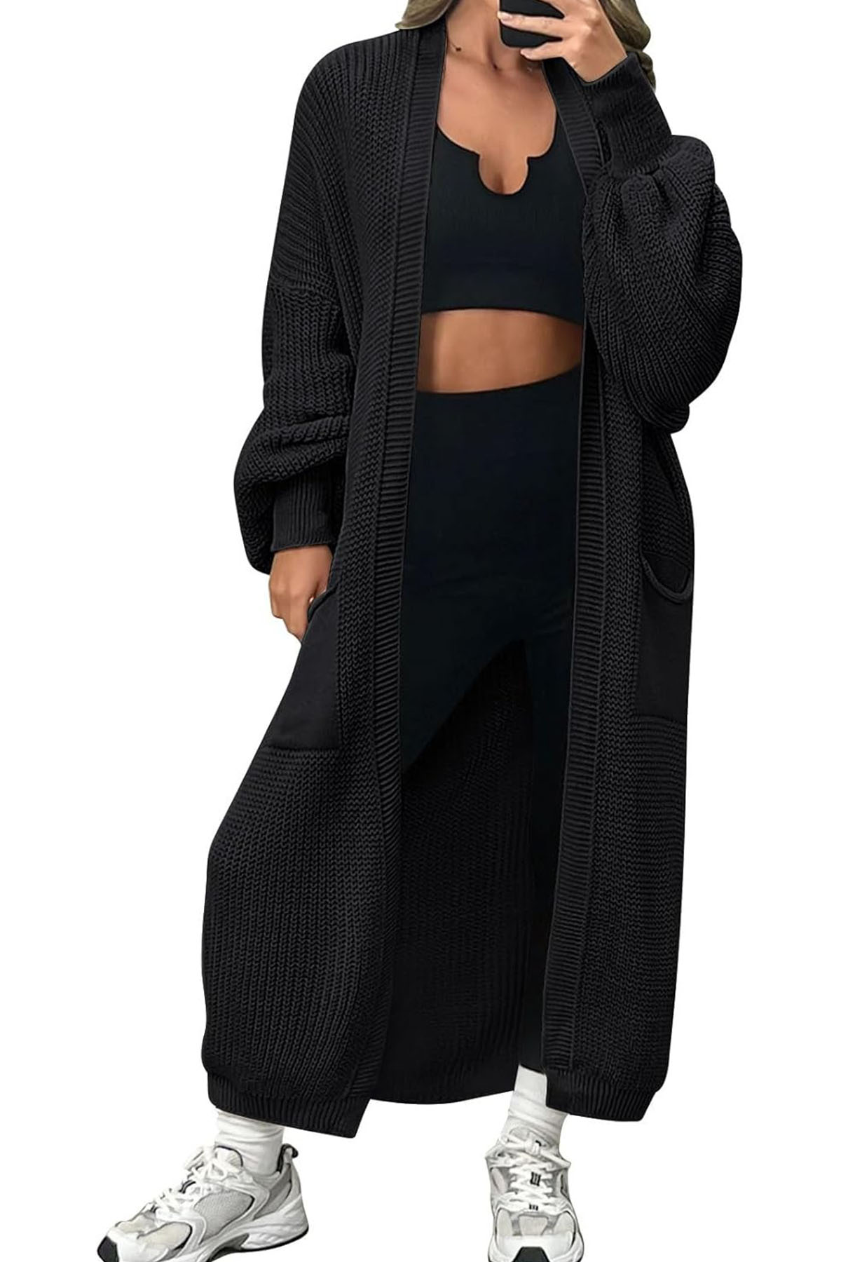 Women's Oversized Long Cardigan Open Front Duster Sweater with Pockets(BUY 2 FREE SHIPPING)