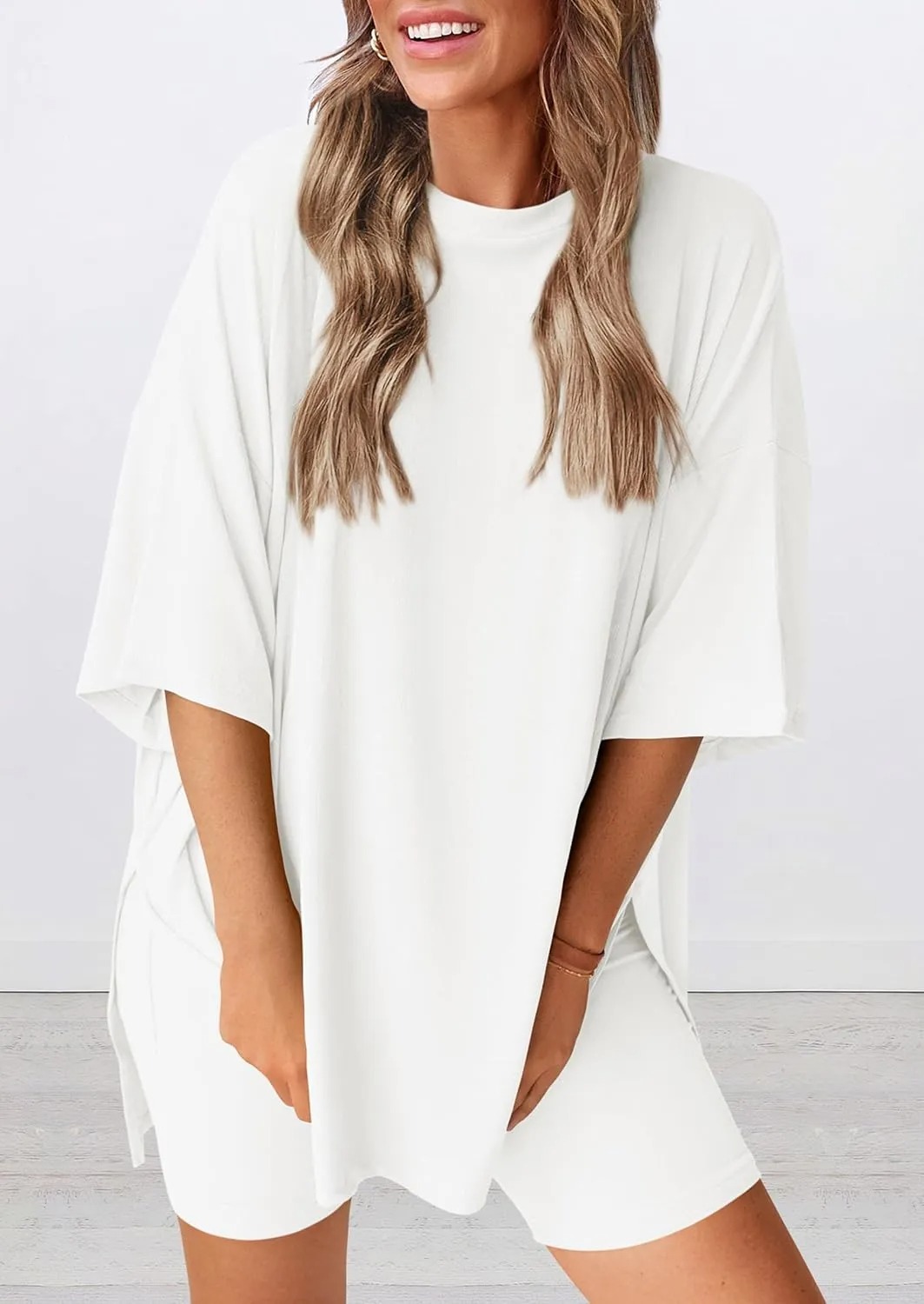 HOT SALE Women's Oversized Casual T-Shirt Shorts Suit Stretch Two-Piece Set