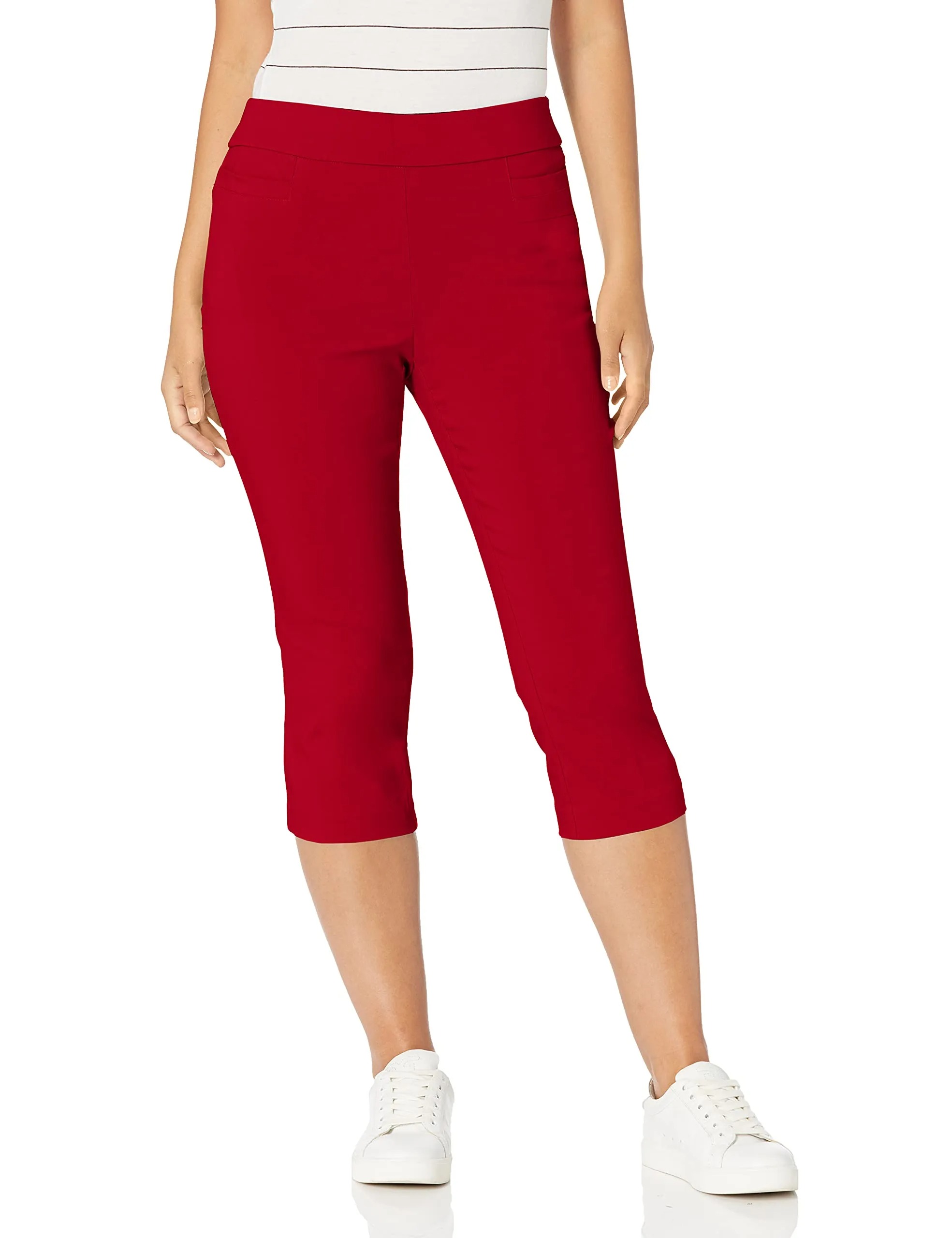 HOT SALE Women's High Waist Pull on Capri L Pocket