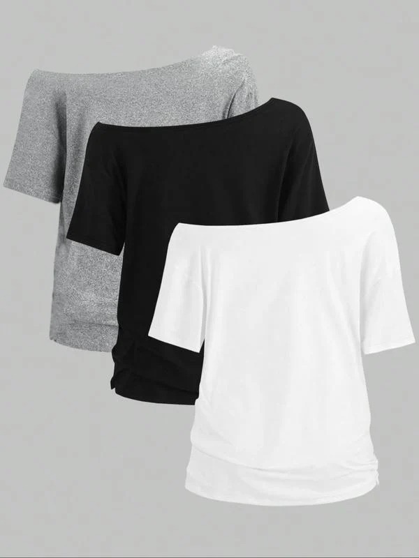 3-Pack – Women's Casual Short Sleeve Tops