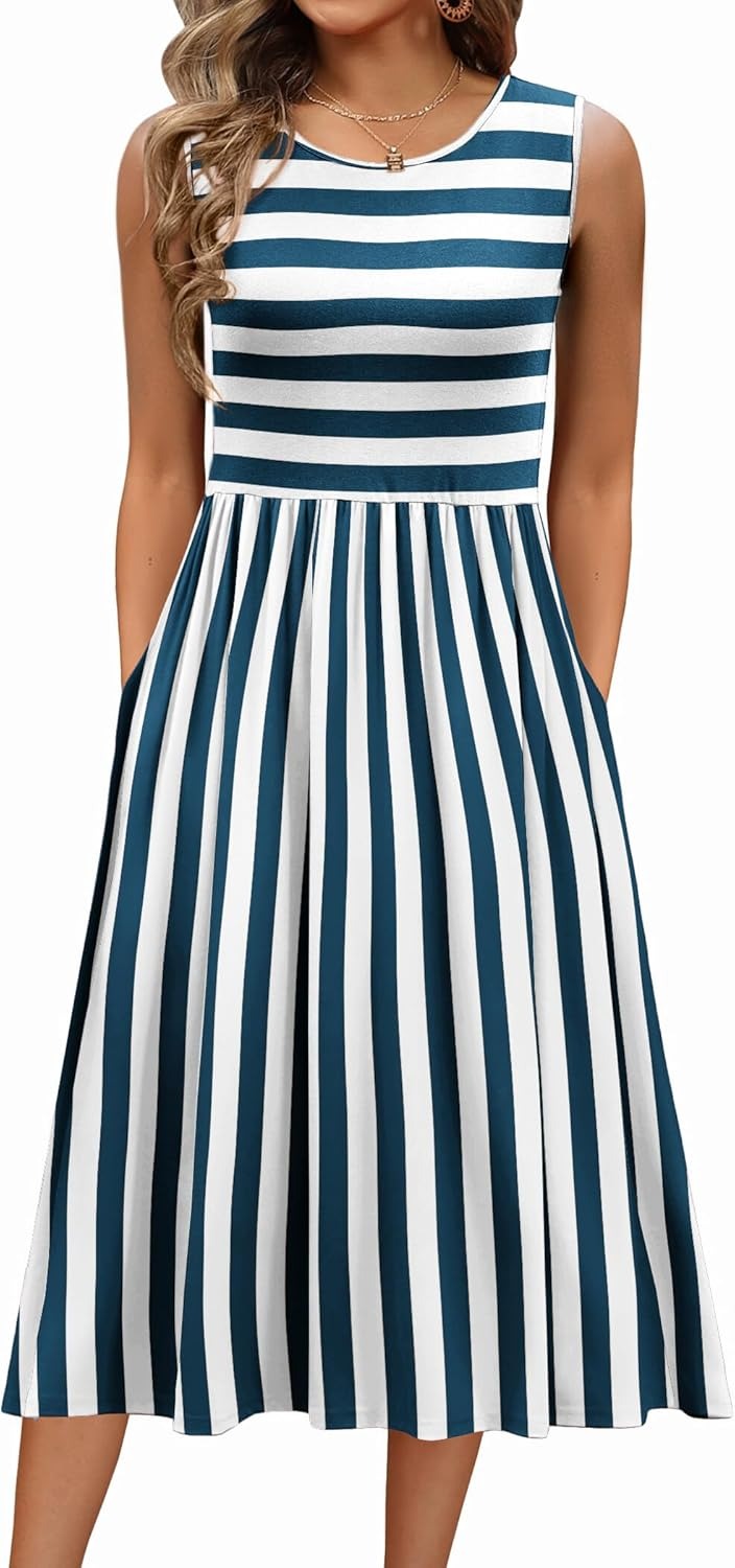✨Women's Sleeveless A-Line Vest Midi Dress