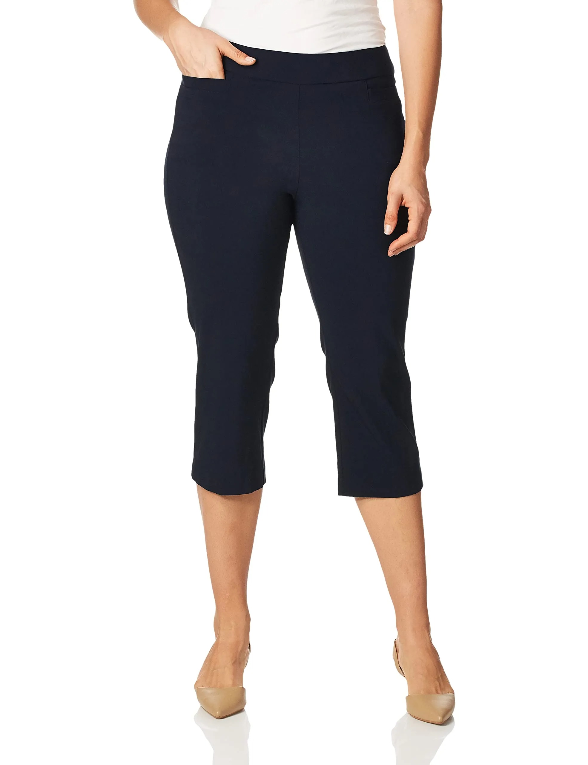 HOT SALE Women's High Waist Pull on Capri L Pocket