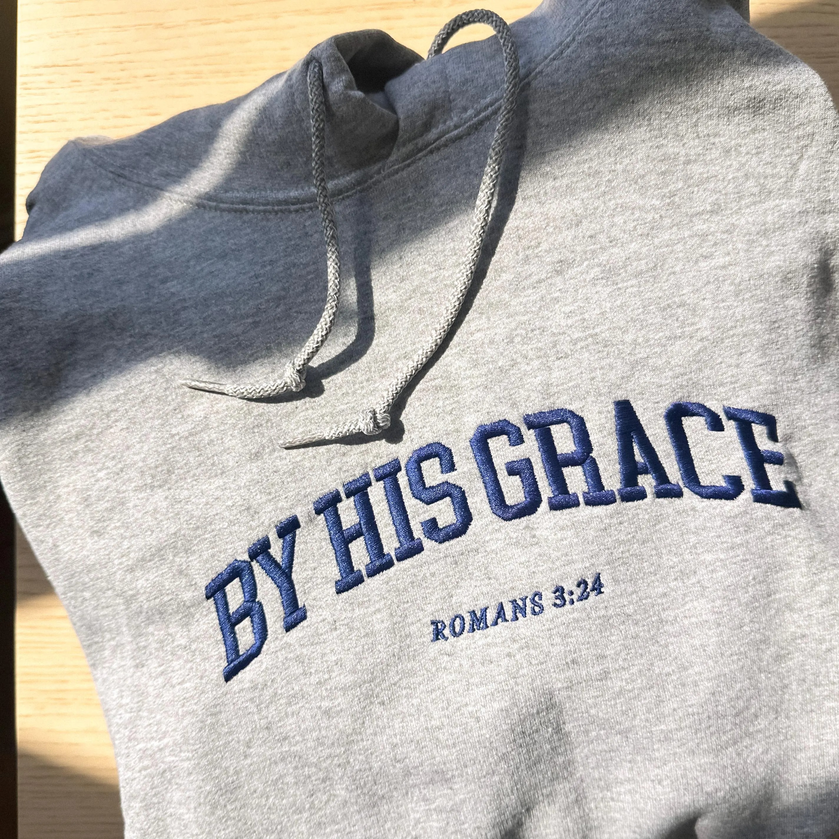 By His Grace Embroidered Christian Hoodie