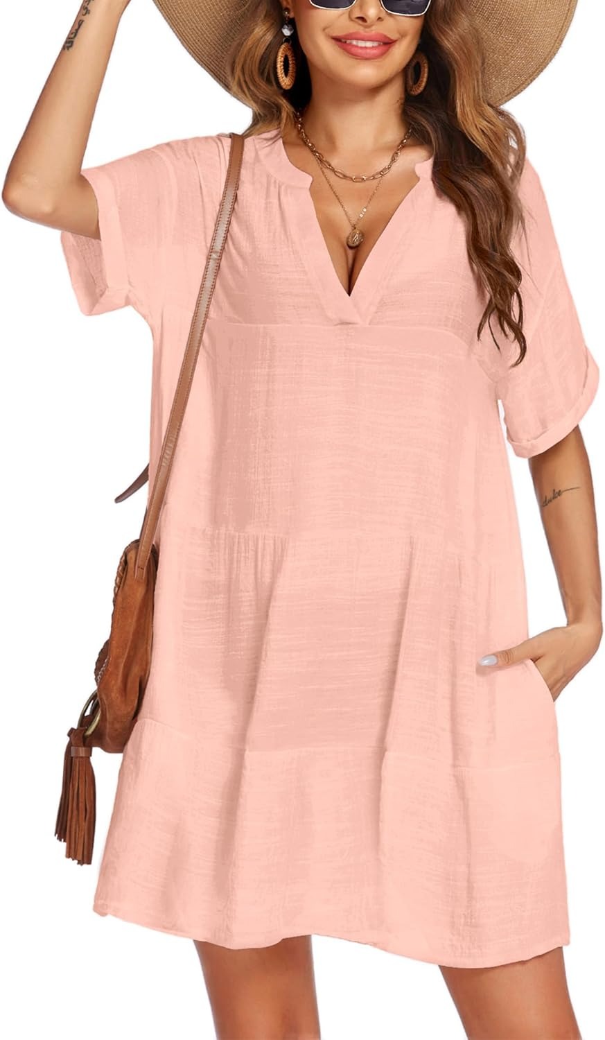 ✨Women's A-line Bathing Suit Cover Up Dress with Pockets