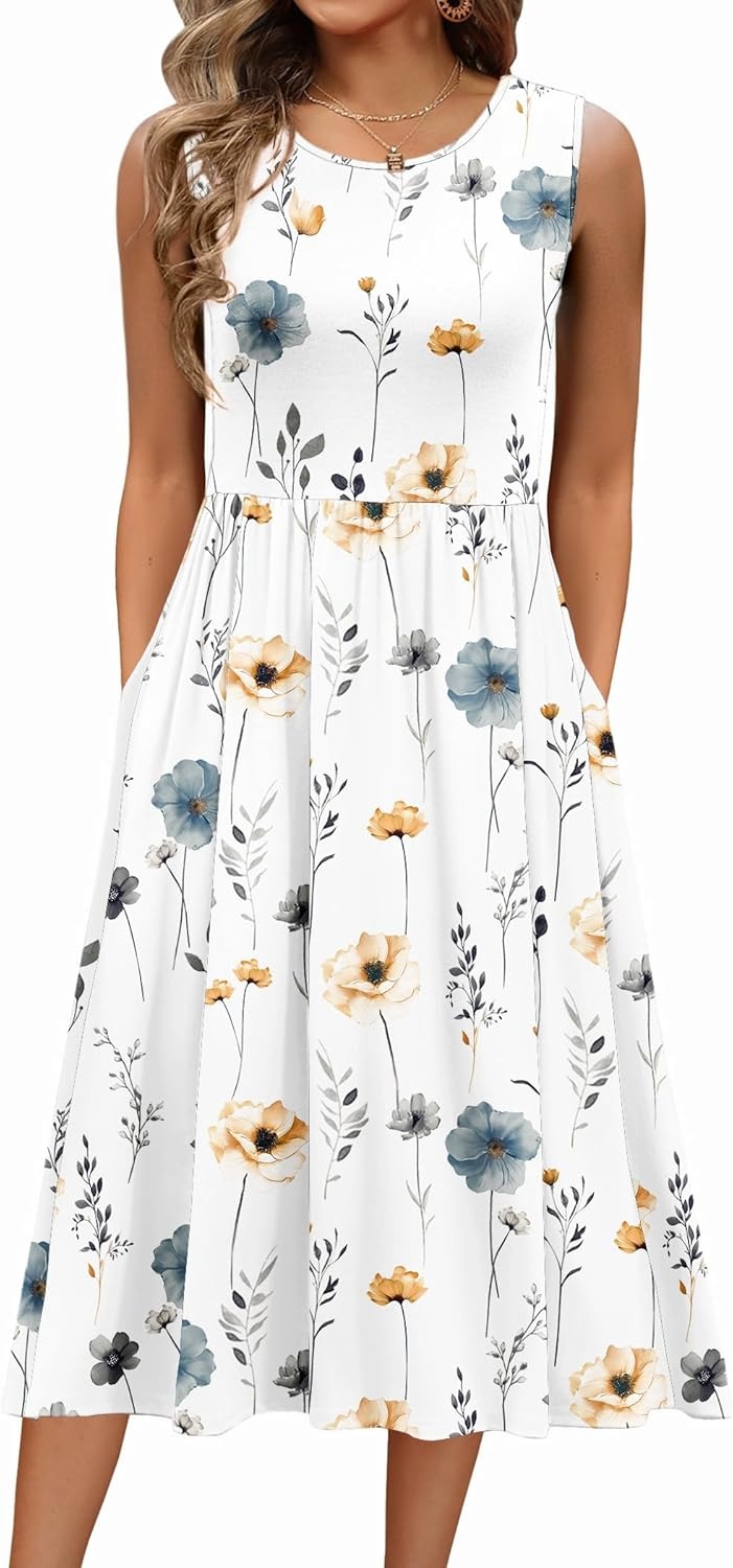 ✨Women's Sleeveless A-Line Vest Midi Dress