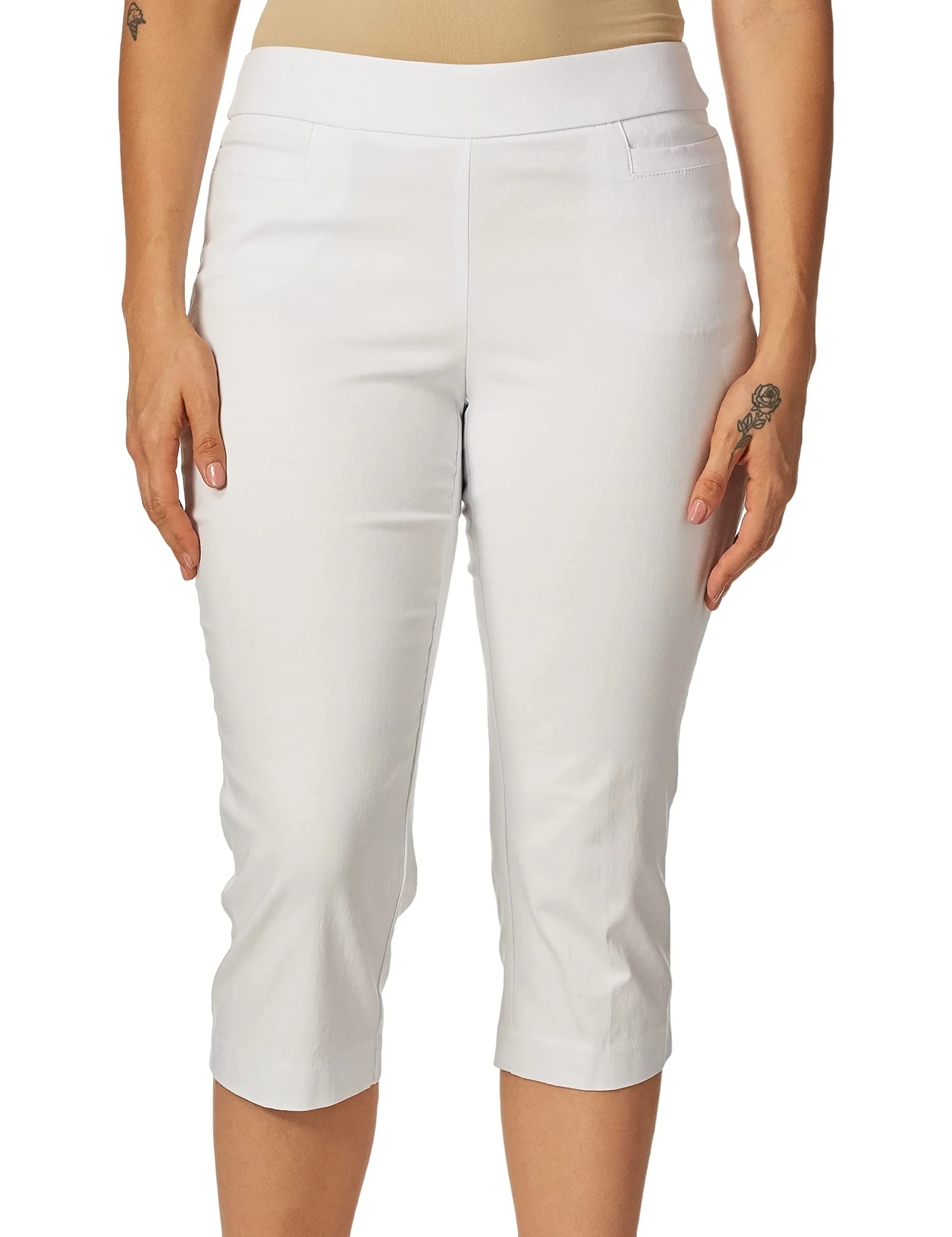 HOT SALE Women's High Waist Pull on Capri L Pocket