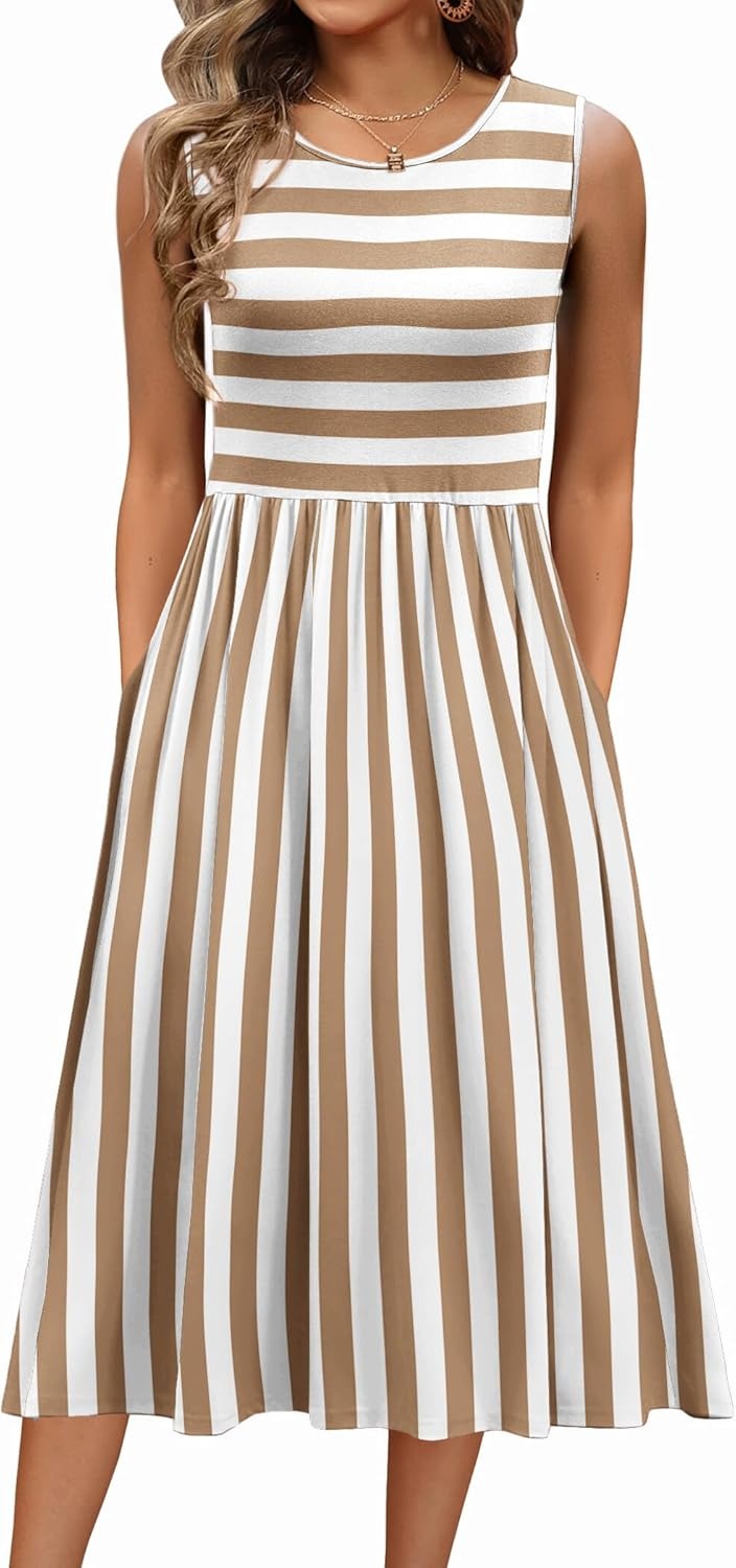 ✨Women's Sleeveless A-Line Vest Midi Dress