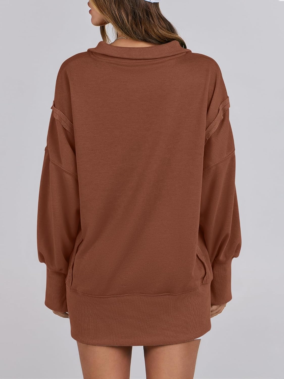 ⏰Hot Sale-Women's Oversized High Low Split Button Up Henley Pullover Top