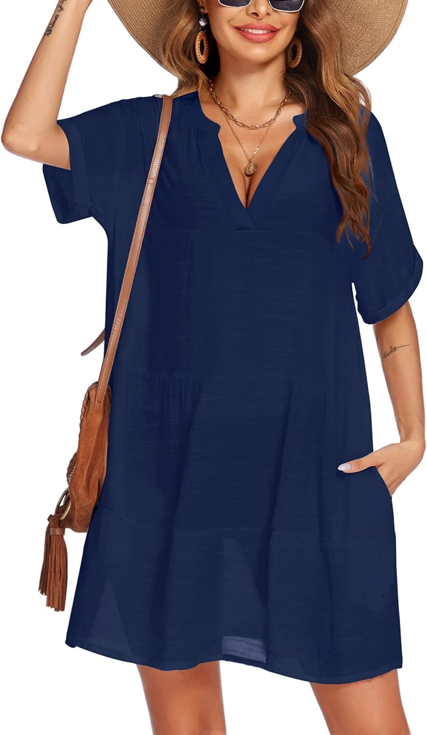 ✨Women's A-line Bathing Suit Cover Up Dress with Pockets