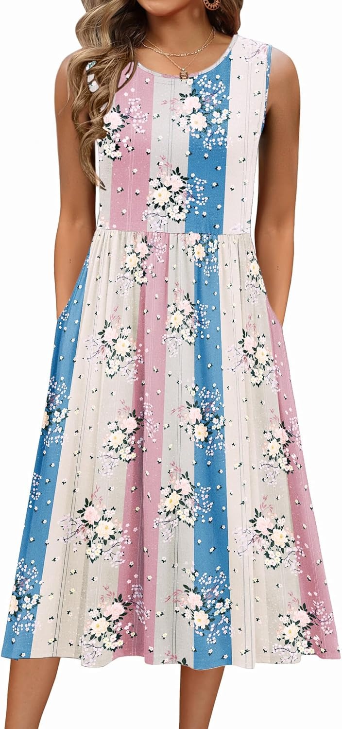 ✨Women's Sleeveless A-Line Vest Midi Dress