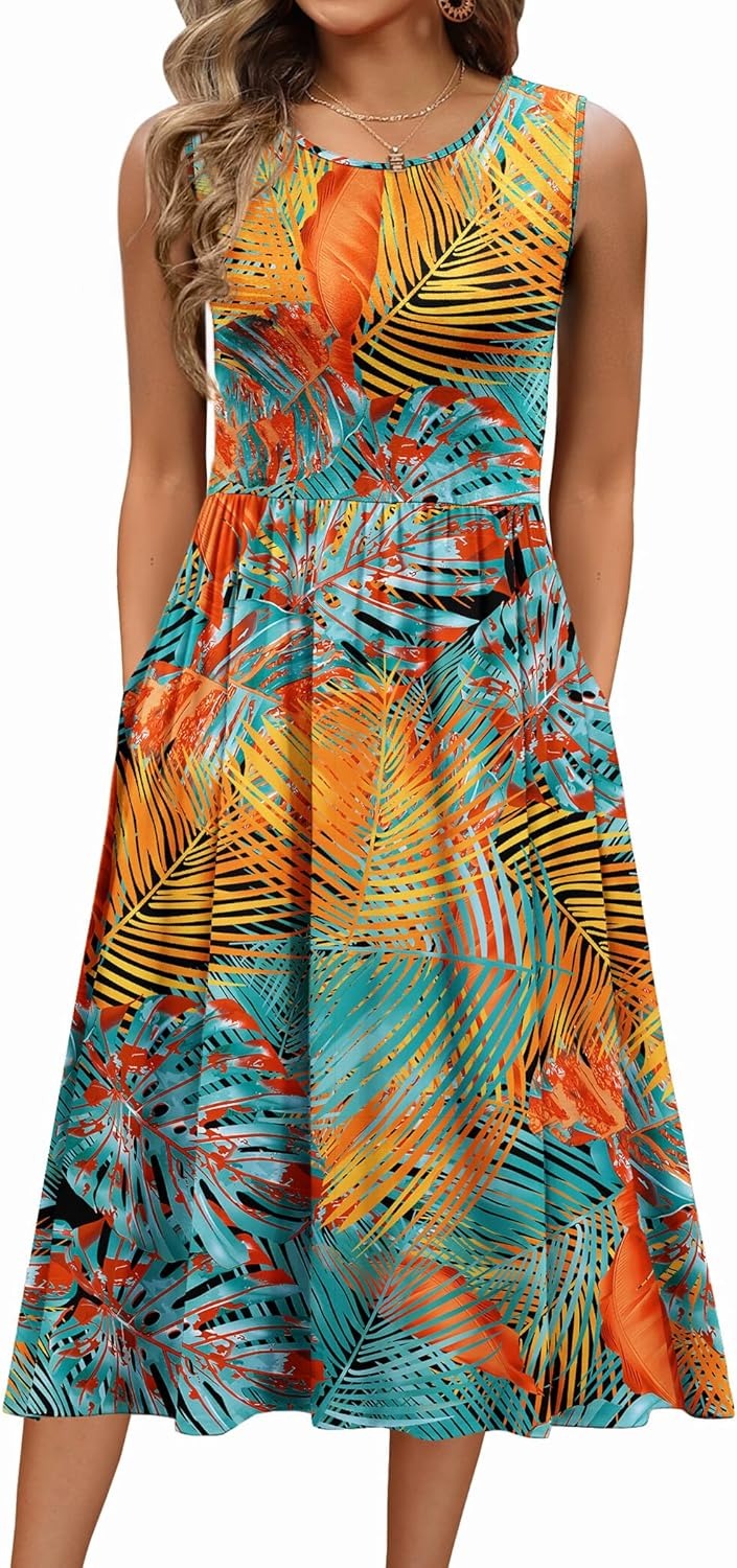 ✨Women's Sleeveless A-Line Vest Midi Dress