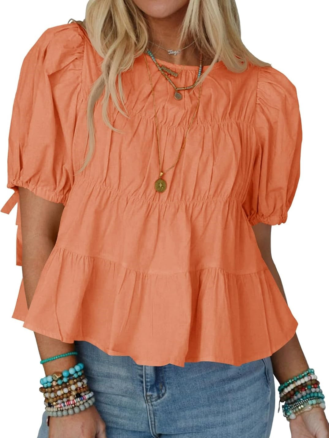 🔥Women's Ruffled Puff Short Sleeves